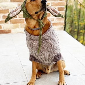 Dog sweater knitting pattern, Baby Yoda pattern, dog sweater pattern, knitting pattern, dog clothes, dog jumper pattern image 2