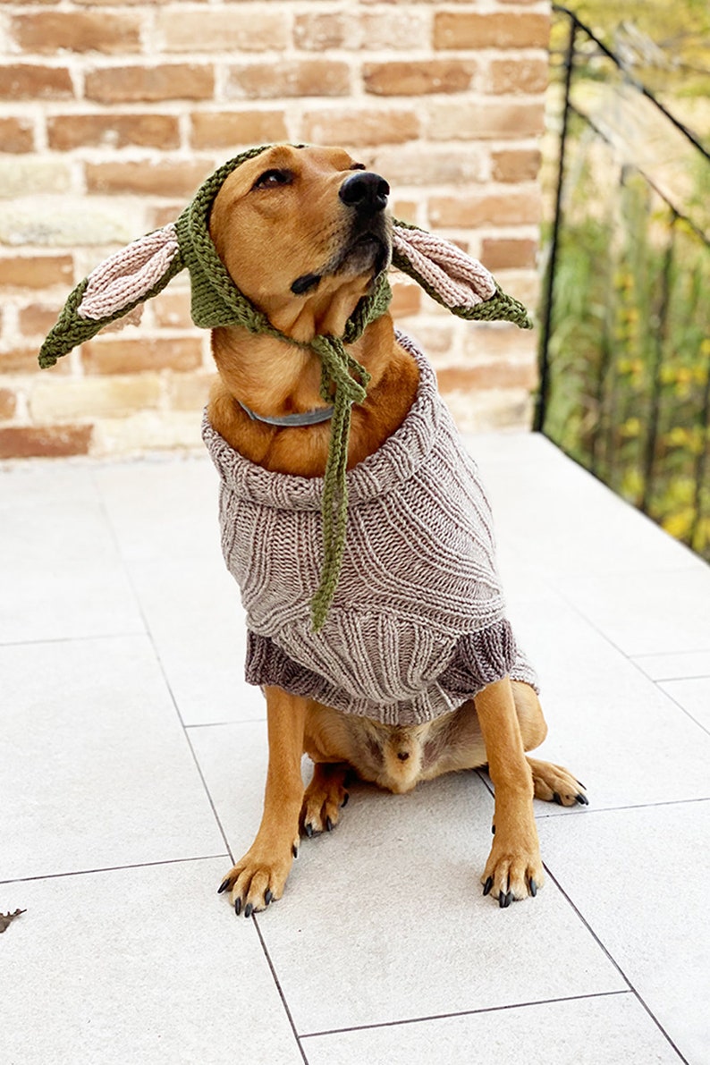 Dog sweater knitting pattern, Baby Yoda pattern, dog sweater pattern, knitting pattern, dog clothes, dog jumper pattern image 2