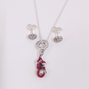 pandora 925 sterling silver spider 60cm stud earrings necklace