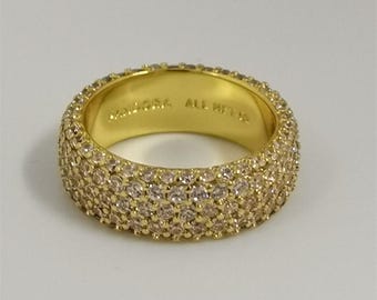 pandora timeless pavé triple-row ring