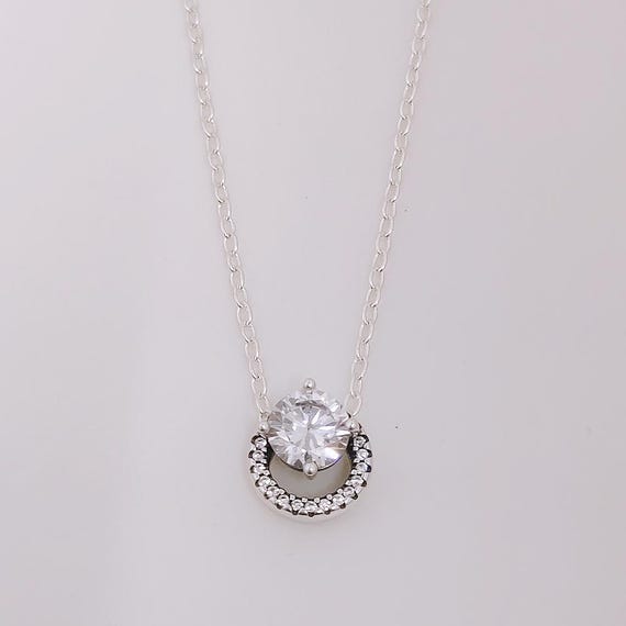 Pandora Sparkling Round Beam Wreath Necklace 45cm UK