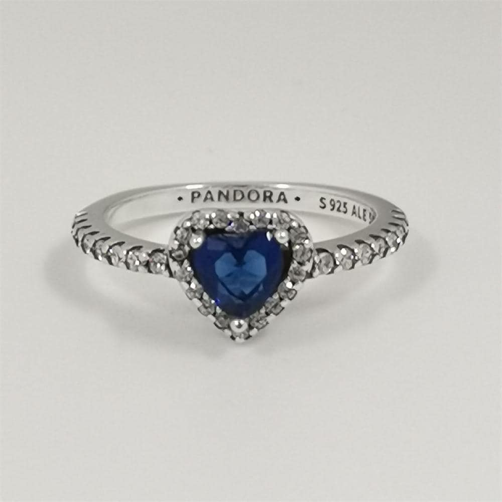 Pandora Elevated Blue Heart Ring S925sterlingsilver 50 52 54 56 58 Etsy