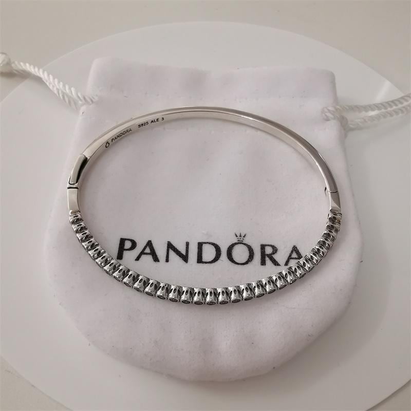 Pandora S925 Ale Silver Alluring Brilliant Bangle Bracelet