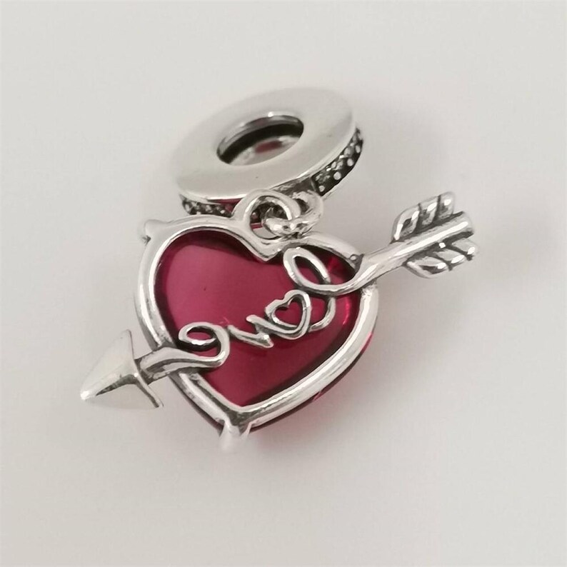 Pandora Red Heart & Arrow Murano Glass Dangle Charm - Etsy