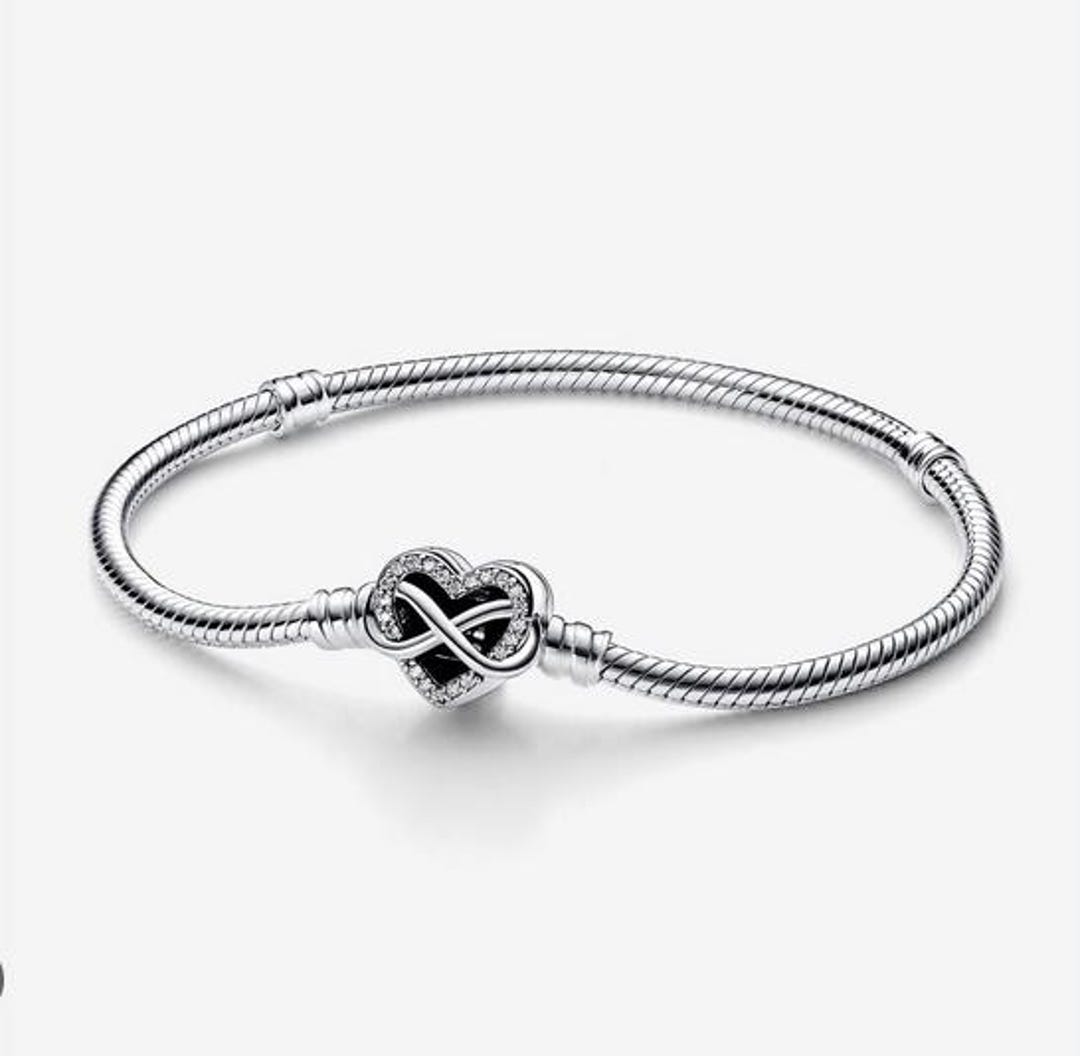 パンドラ Pandora ブレスレット Infinity Heart 18cm Pandora Moments Sparkling Infinity Heart Clasp Snake Chain
