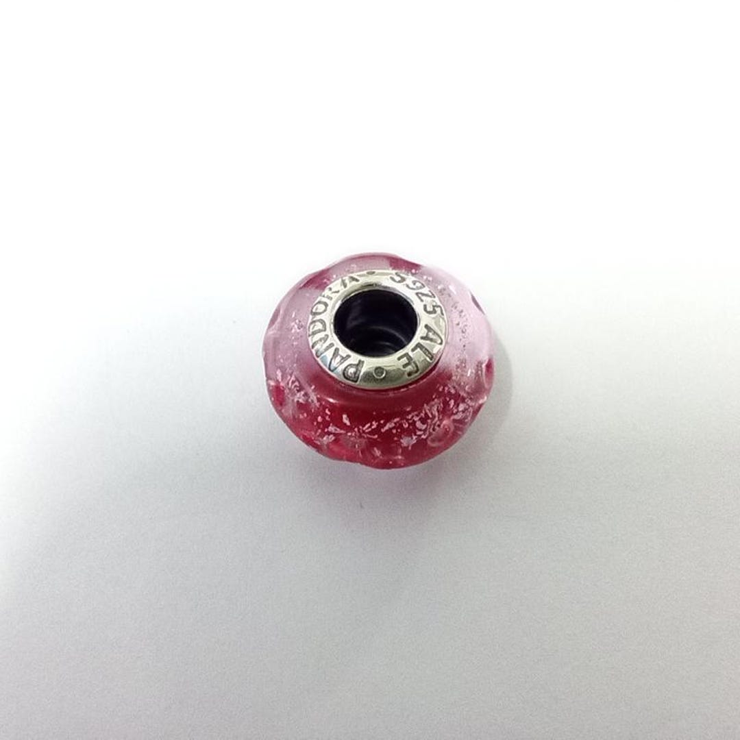Pandora Wavy Fancy Pink Murano Glass Charm Australia