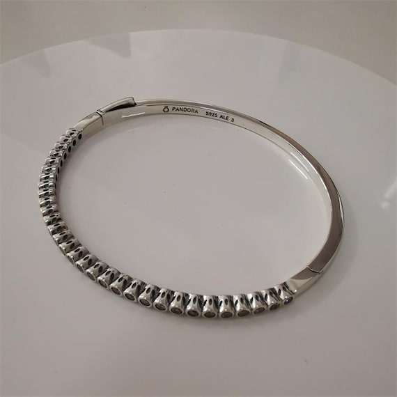 Pandora S925 Ale Silver Alluring Brilliant Bangle Bracelet