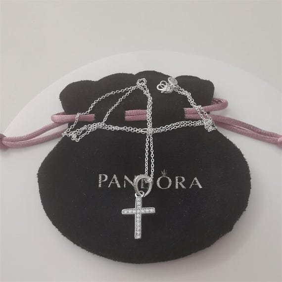 Pandora S925 Silver Vintage Cross Pendant Necklace Set - Etsy
