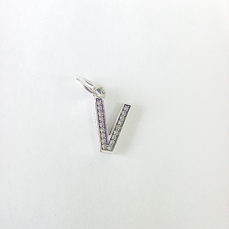 Pandora Sterling Silver Letter V Initial Dangle Charm UK