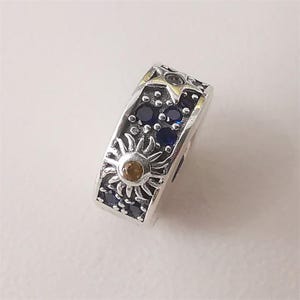 pandora himmlische sonne, Stern Mond Clip Charm 925 Silber