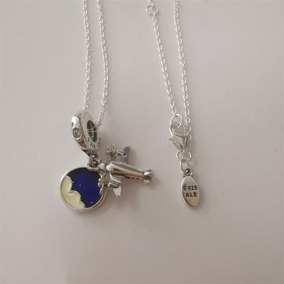 Pandora S925 Silver Propeller Plane Pendant Necklace Canada