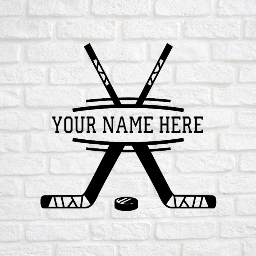 Custom Hockey Sticker Vinyl Decal, Personalized Hockey Name Helmet