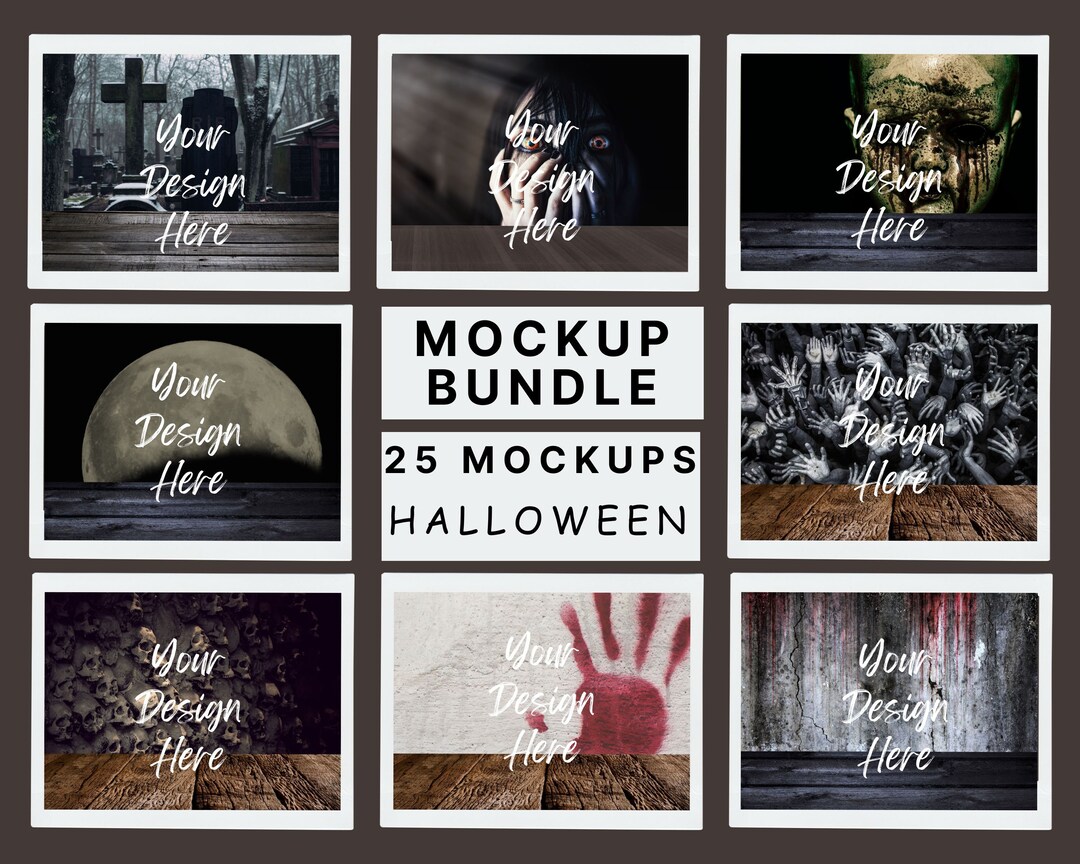 25 Halloween Mockups, Halloween Digital Backgrounds Product Mockup ...