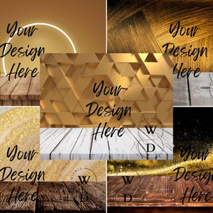 5 Gold Mockups, Gold Digitale Hintergründe Produkt Mockup Bundle, Gold Foto Backdrop Layout Bundle