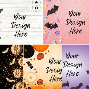 5 Halloween Digital Background Flatlay Bundle,  Halloween Product Flatlay Mockup Backdrop Bundle