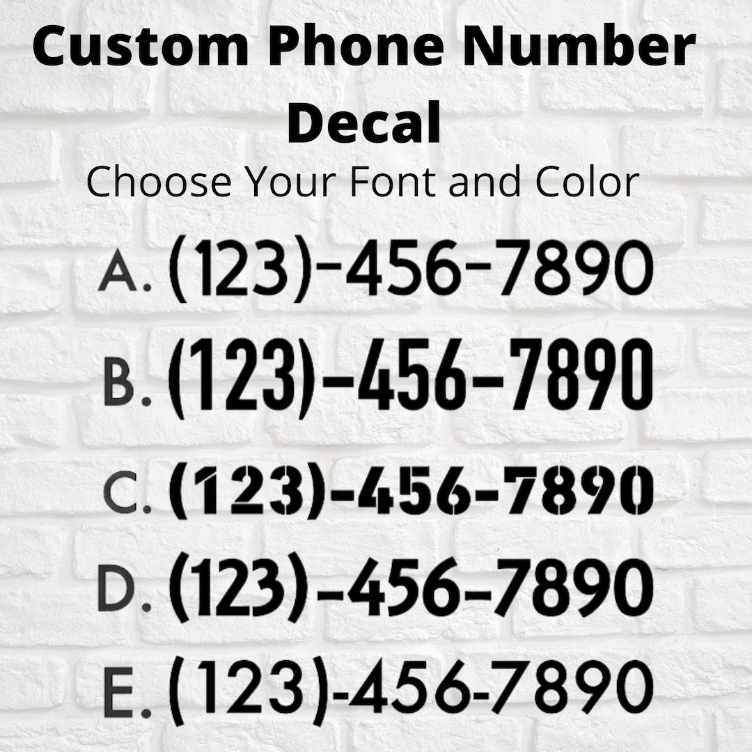 Custom Phone Number Vinyl Decal Sticker, Storefront Business Window