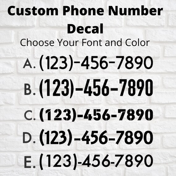 Custom Phone Number Vinyl Decal Storefront Phone Number Etsy