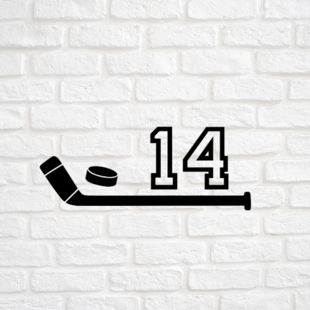 Custom Hockey Number Decal Personalized Hockey Sticker Custom Number 