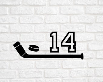 Custom Hockey Number Decal: Personalized Hockey Stick Sticker