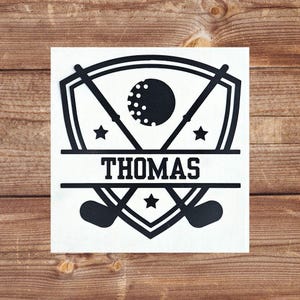 Custom Golf Name Sticker Vinyl Decal, Custom Player Golf Cart Bumper Sticker Water Bottle Decal