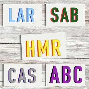Custom Shadow Monogram Sticker Vinyl Decal, Double Layer Water Bottle Sticker, Custom Monogram Decal Name Sticker