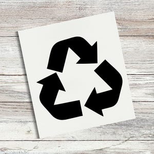 Recycle Symbol Sticker Vinyl Decal, Recycle Bin Label Vinyl Decal Sticker Recycling