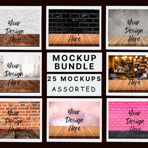 25 Basic Mockups,  Digital Backgrounds Product Mockup Bundle, Basic Photo Backdrop Layout Bundle