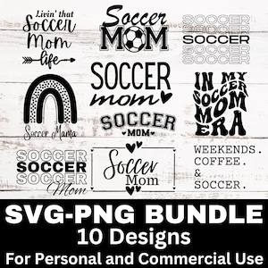 Soccer Mom Svg Bundle, Soccer Mom Png Bundle, Soccer Cut files,  Soccer Clipart Graphic, Sports Clipart