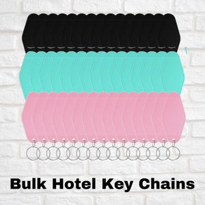 30pcs Motel Keychain Blank Hotel Keychain DIY Motel Keychain Bulk Plastic Heat Transfer Keychain,Temu