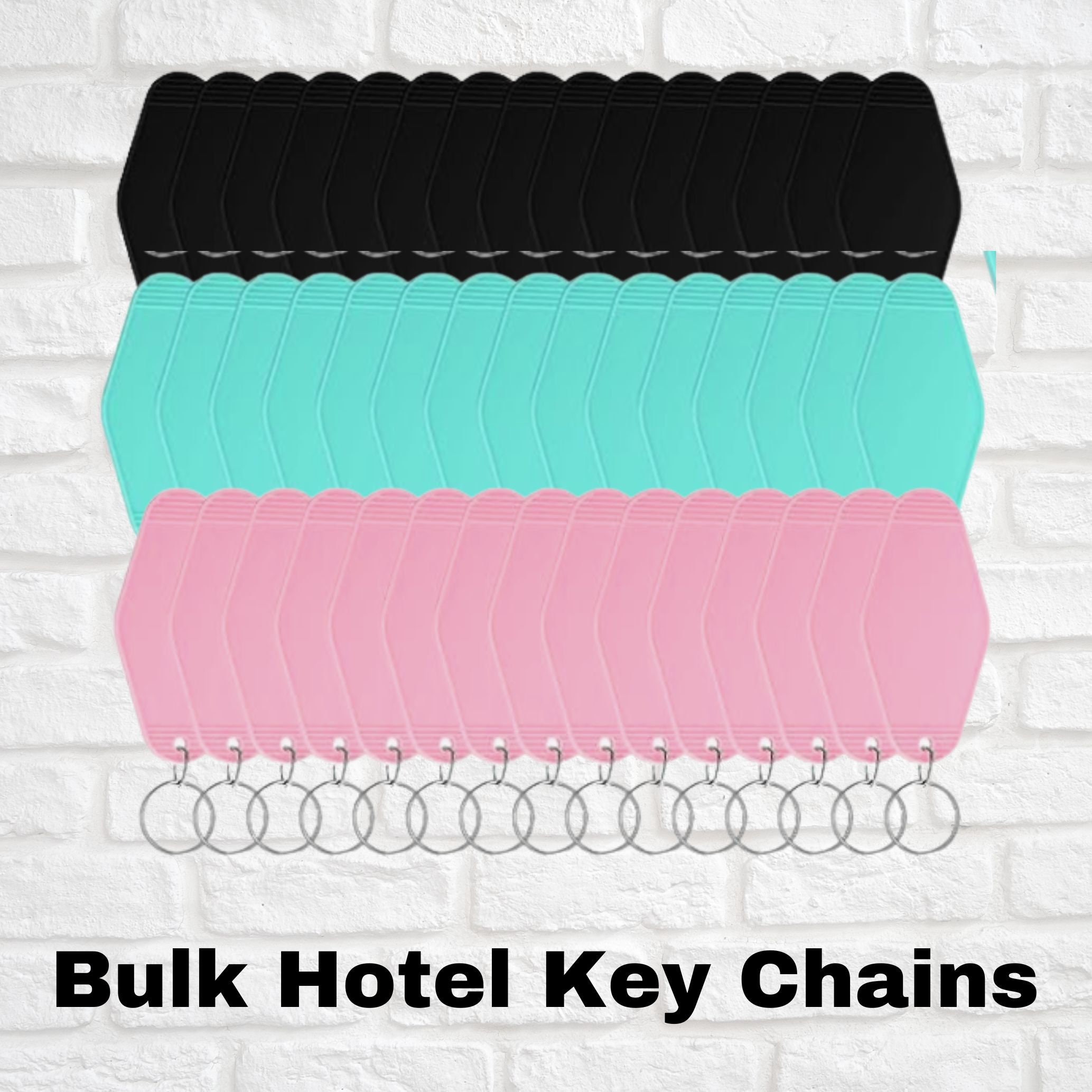 Vintage Motel Keychain, 16 Pack Blank Hotel Keychains Retro Key Tag, Dark  Green