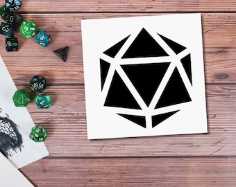 D20 Decal, Dnd Dice Sticker, D20 Bumper Sticker, Dnd Bumper Sticker, Gift for DM Dnd Player