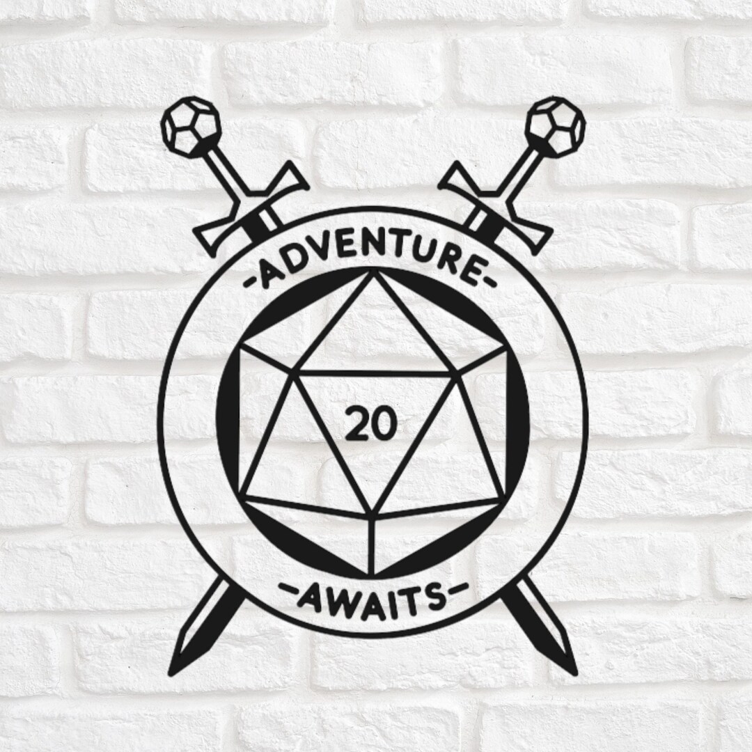 Adventure Awaits D20 Dnd Sticker Vinyl Decal, DND D20 Dice Bumper