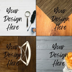 4 Table Digital Background Flatlay Bundle,  Kitchen Product Flatlay Mockup Backdrop Bundle