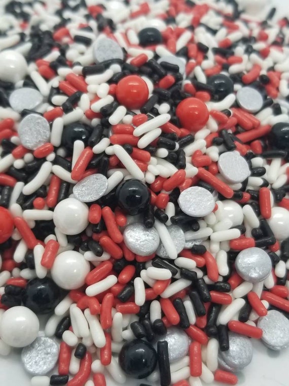 Queen Of Hearts Sprinkle Blend Red Black And White Mix Etsy