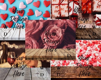 Valentine Background Mockup - Etsy