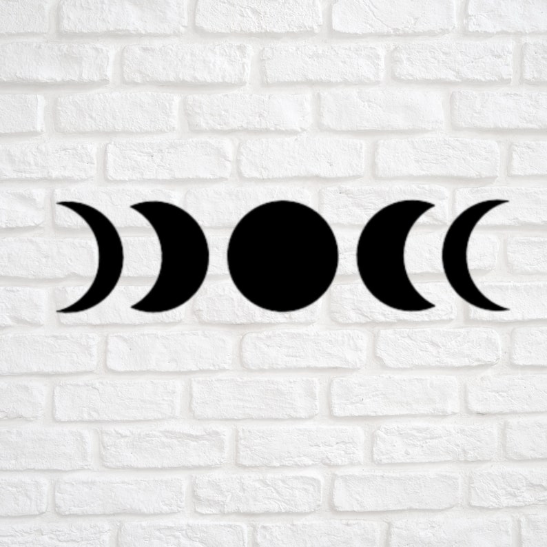 Lunar Phases Vinyl Decal Moon Phases Sticker Moon Bumper Etsy