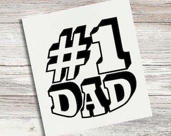 Dad #1 Sticker Vinyl Decal, Dad Bumper Sticker Laptop Decal Father's Day Gift