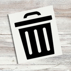 Trash Can Sticker Vinyl Decal, Trash Can Waste Bin Sticker Label Decal