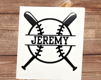 Custom Baseball Player Name Decal: Vinyl Sticker for Helmet, Car, Dugout Bucket Sticker