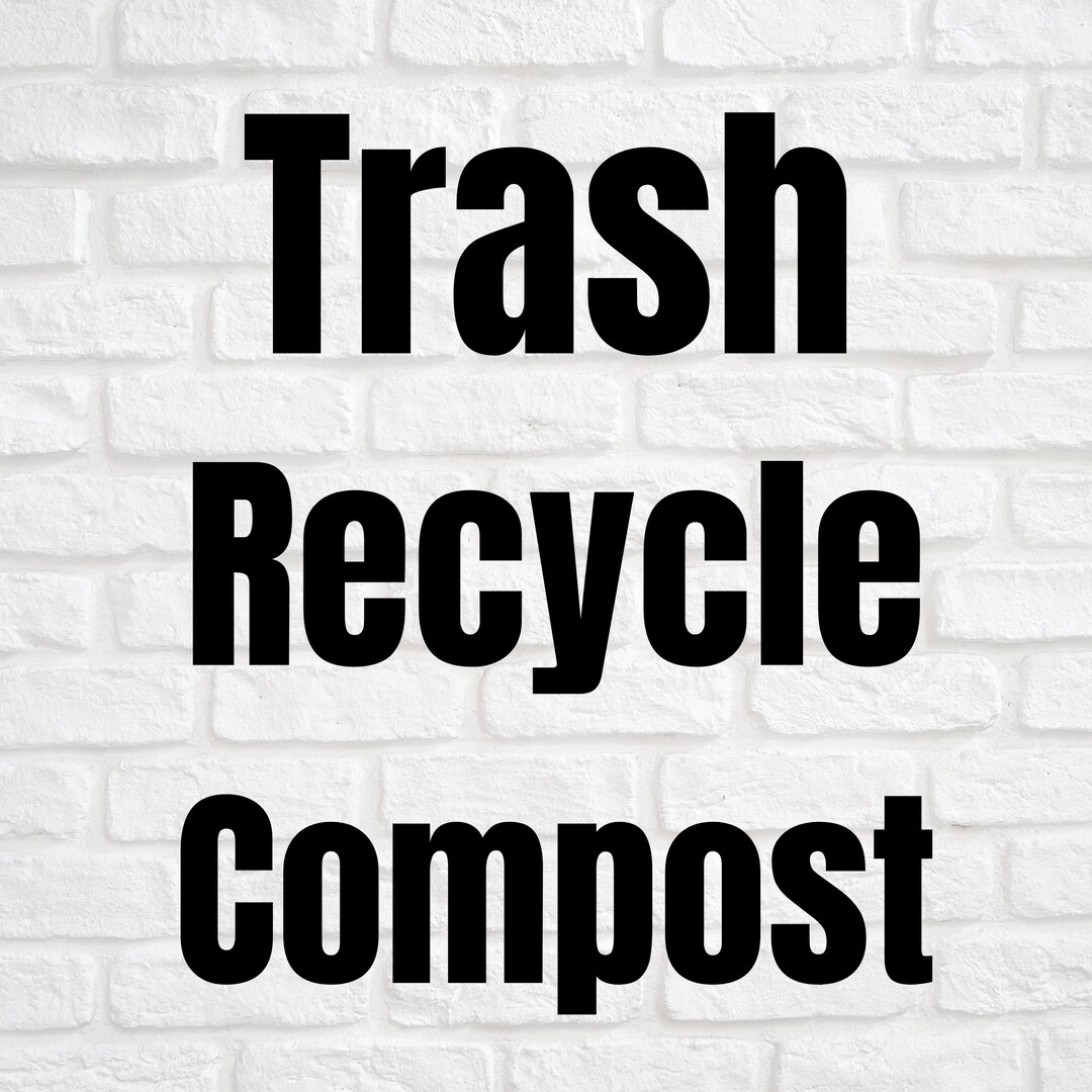 Simple Trash Compost Recycle Sticker Vinyl Decal, Trash Compost Recycle ...