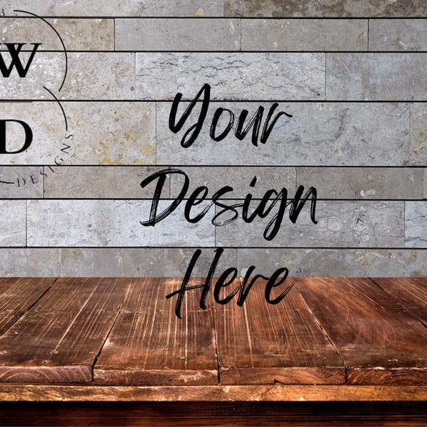 Tile Wall Mockup, Tile Digital Backgrounds Product Mockup, Stone Tile Photo Backdrop Layout