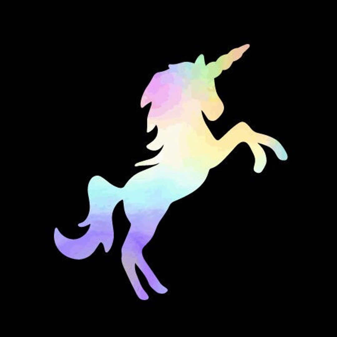 Unicorn Decal Sticker Metallic Holographic Vinyl Decal Etsy