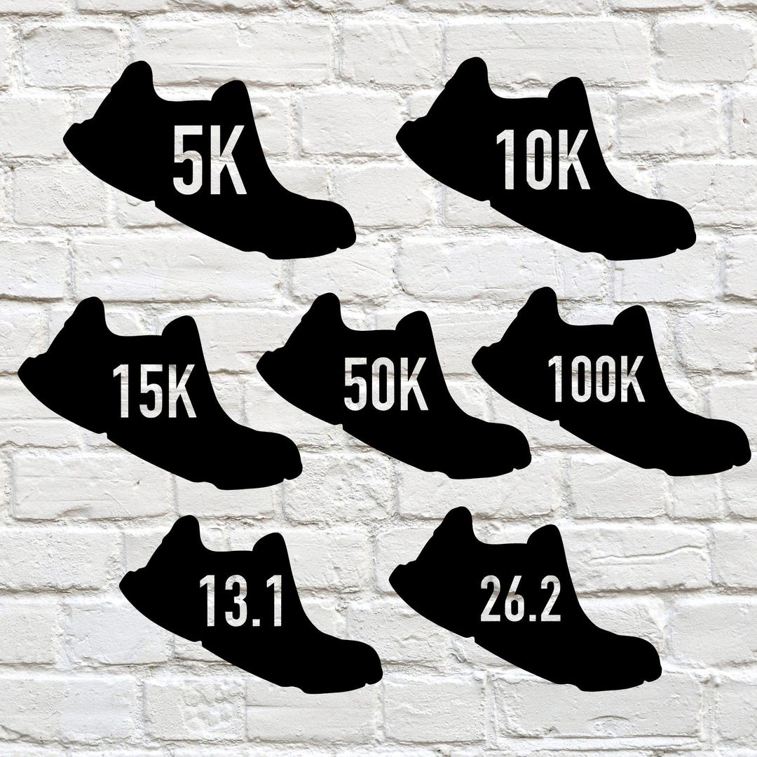 Running Shoe Sticker Decal: Marathon, 5K, 10K, Half Marathon - Etsy