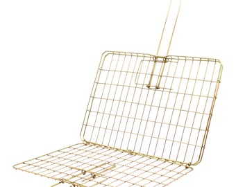 Braai Cooking Grid Sliding Handle Food Grill Basket Outdoor Barbecue Campfire