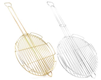 31cm Round Braai Grid Boerewors Sausage Meat Cooking Grill Basket BBQ Barbecue Camp Outdoor