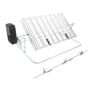 Rotisserie Spit & Flat Basket Cooking Grid Barbecue Braai BBQ Campfire Outdoor with Motor