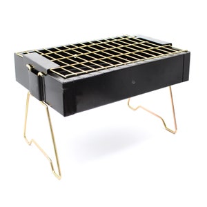 Mini Charcoal Barbecue Braai BBQ Outdoor Grill Reusable Compact for Camping Fishing Festivals Picnics