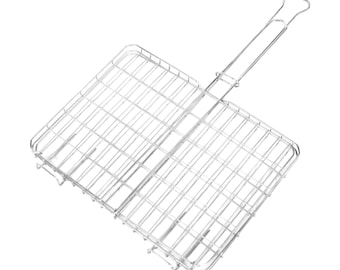 44cm Chrome Braai Grid Outdoor Cooking Barbecue Grilling BBQ Camping Garden Handsfree Hinge