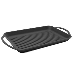 Plaque de cuisson antiadhésive en fonte de 32 cm Poêle à frire Plaque de cuisson à gaz Four barbecue Batterie de cuisine Barbecue Braai