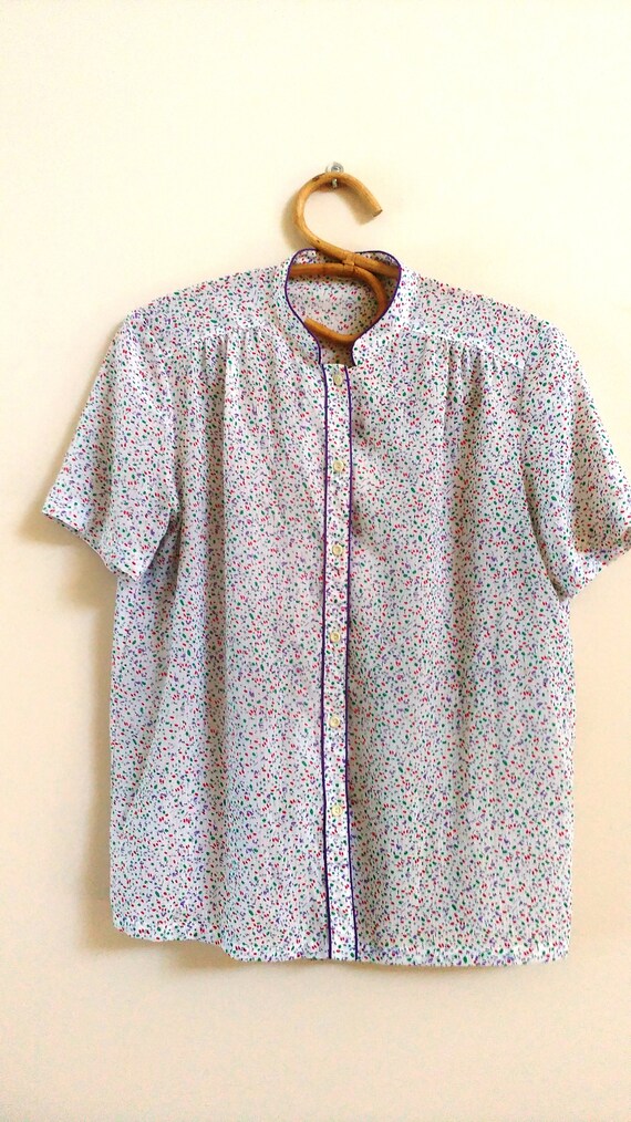 vintage 80's ditsy floral blouse